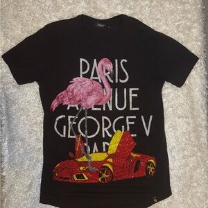 Avenue George V Paris Men’s Short Sleeve Rhinestone Tshirt. Size Medium.